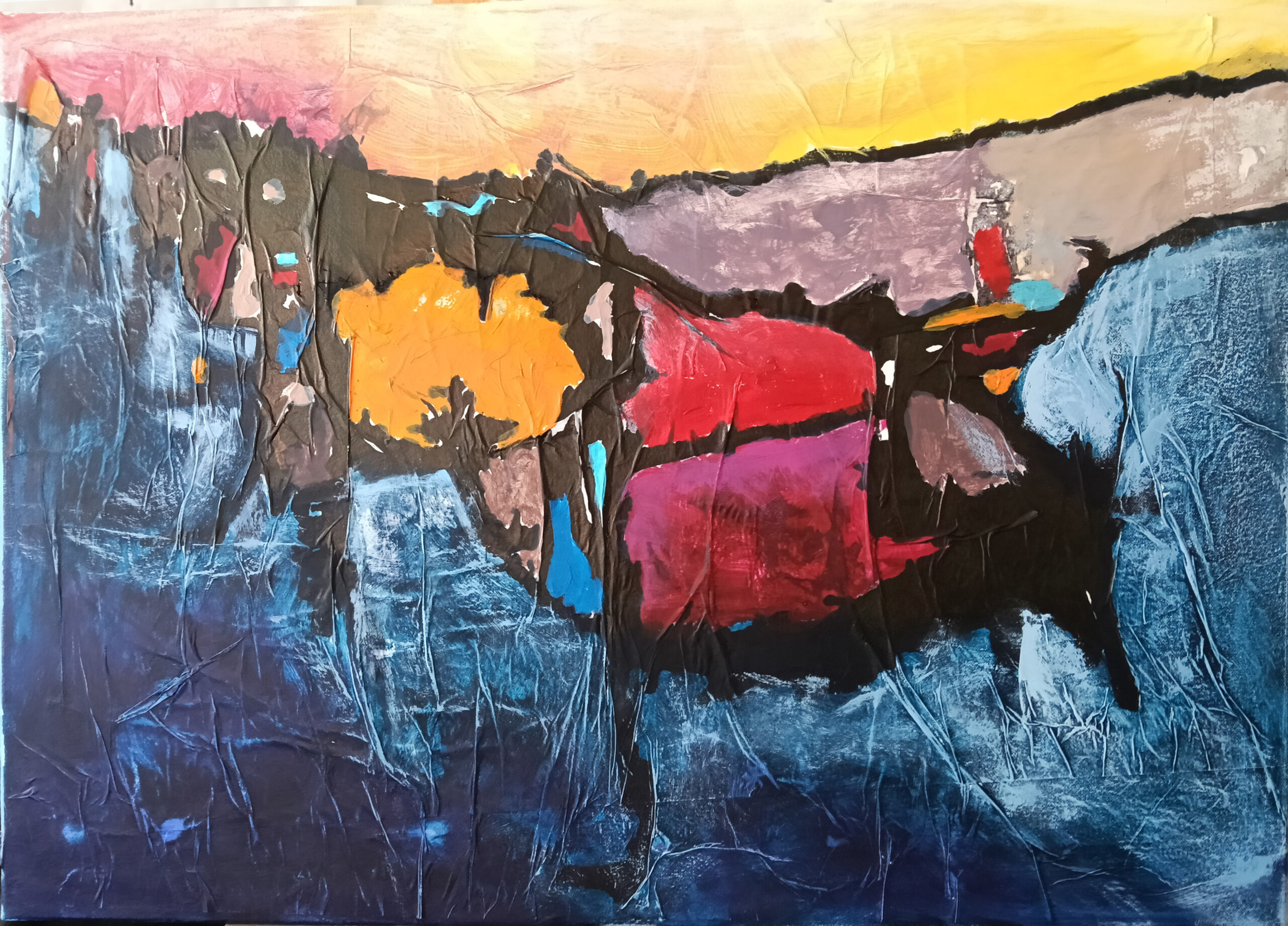 Lost in red, 2026, cm 60×80, mix on canvas