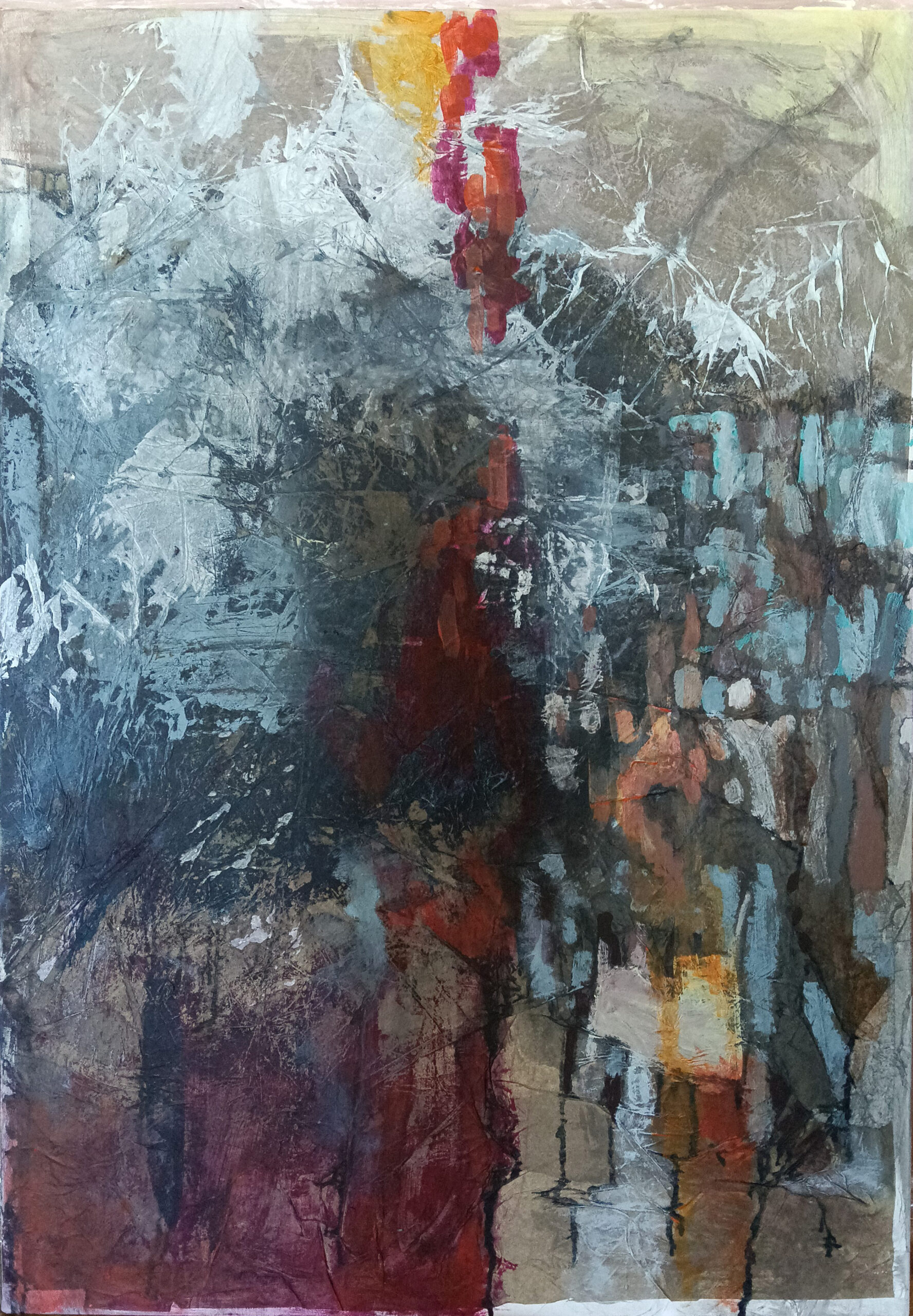 The forgotten door, 2026, cm 100×70, mix on canvas. Proprietà privata